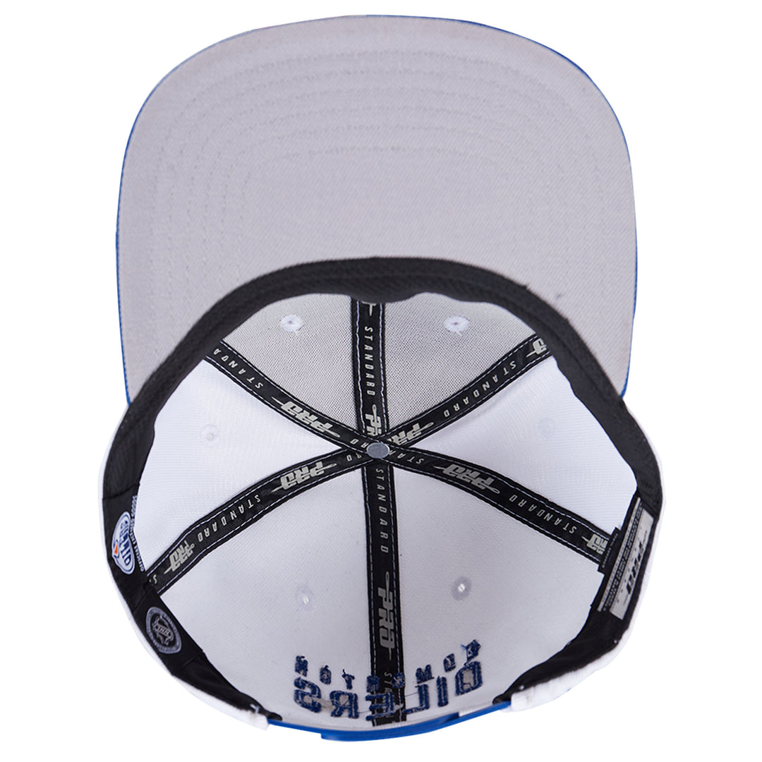 Edmonton Oilers Pro Standard Two-Tone Road White Logo Wool Snapback Hat