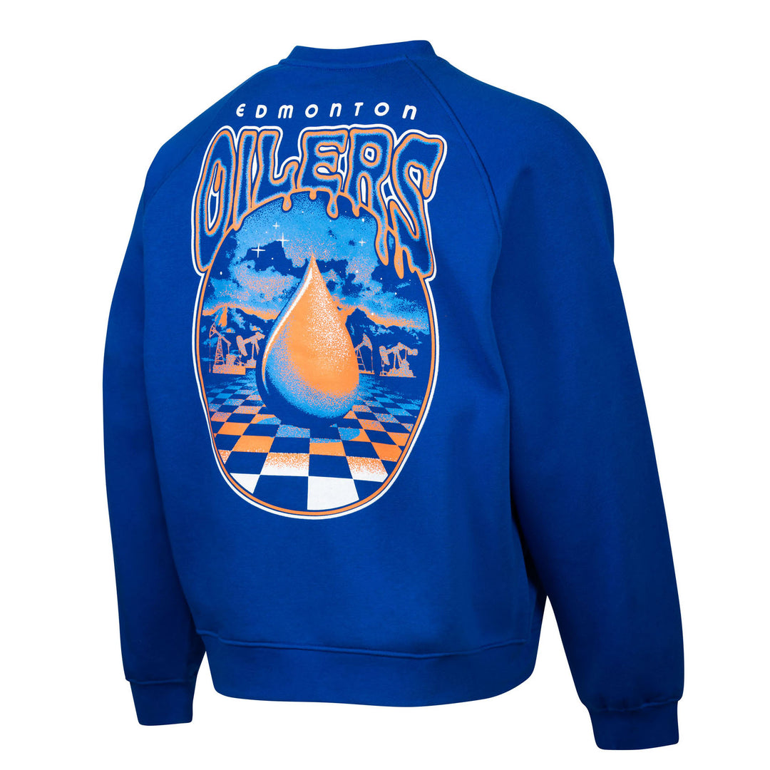 Edmonton Oilers Sport Design Sweden Blue Oversized Crewneck Sweatshirt