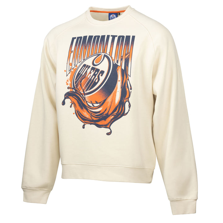 Edmonton Oilers Sport Design Sweden Cream Oversized Crewneck Sweatshirt