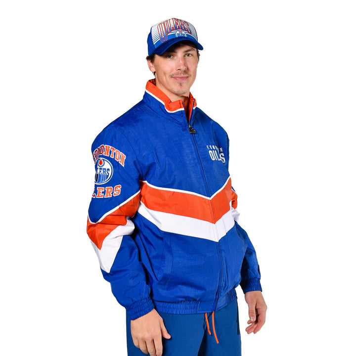 Edmonton Oilers Starter Blue Captain Full-Zip Jacket