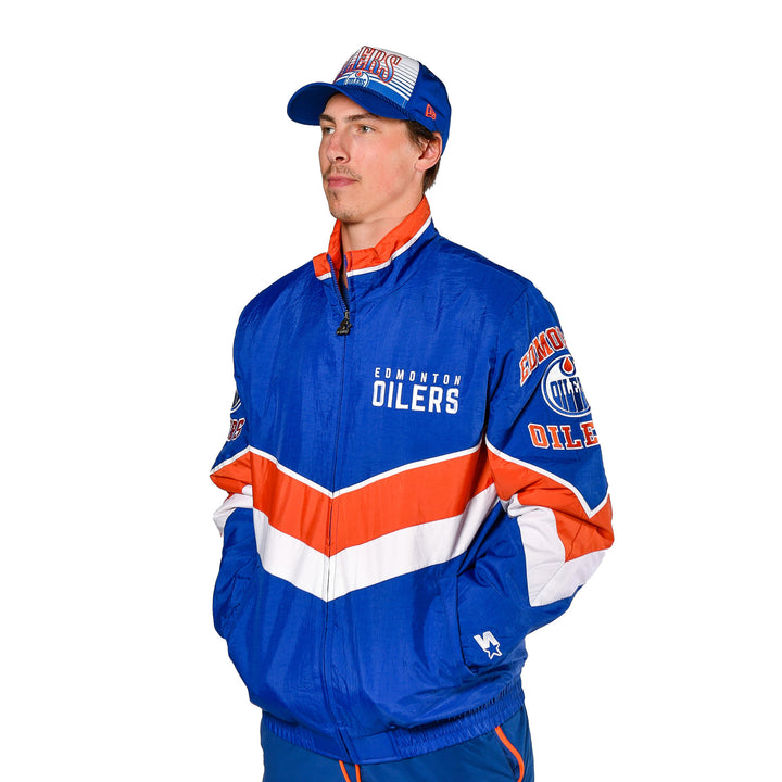 Edmonton Oilers Starter Blue Captain Full-Zip Jacket