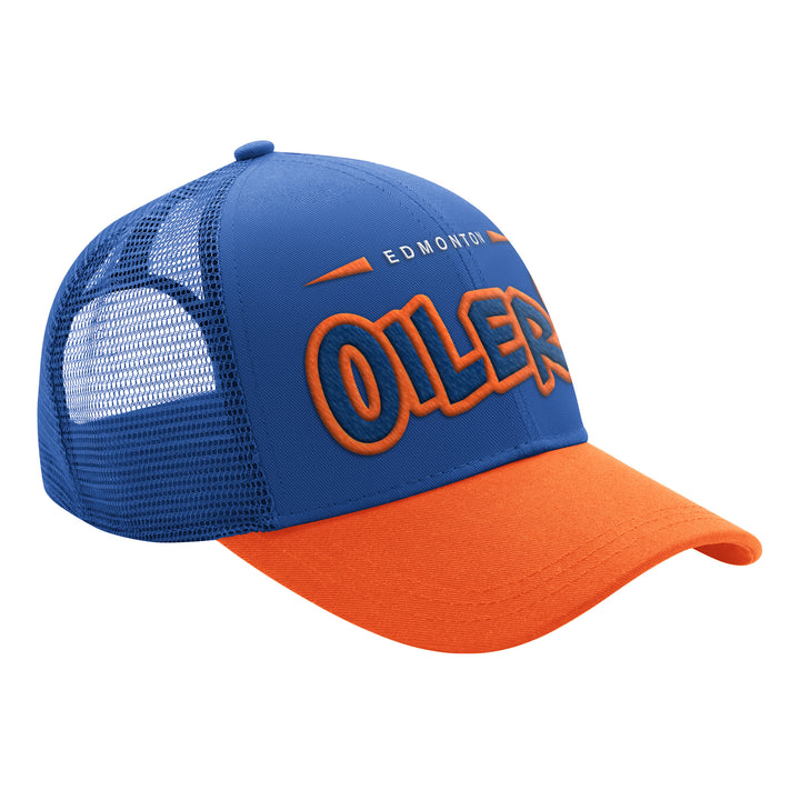 Edmonton Oilers Starter Blue Graffiti Trucker Snapback Hat