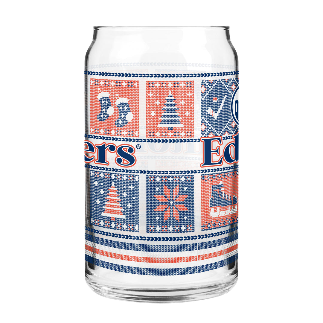 Edmonton Oilers Ugly Sweater 16oz Can Glass