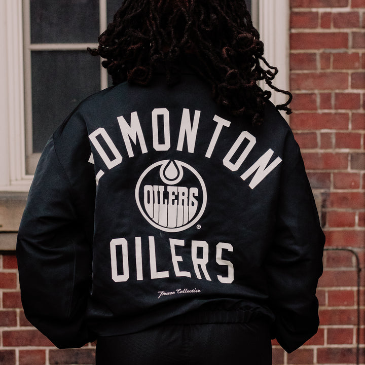 Edmonton Oilers Unisex Peace Collective Black Coach's Jacket