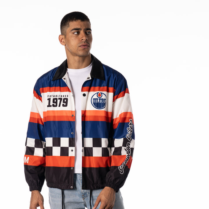 Edmonton Oilers Unisex The Wild Collective Coach's Jacket