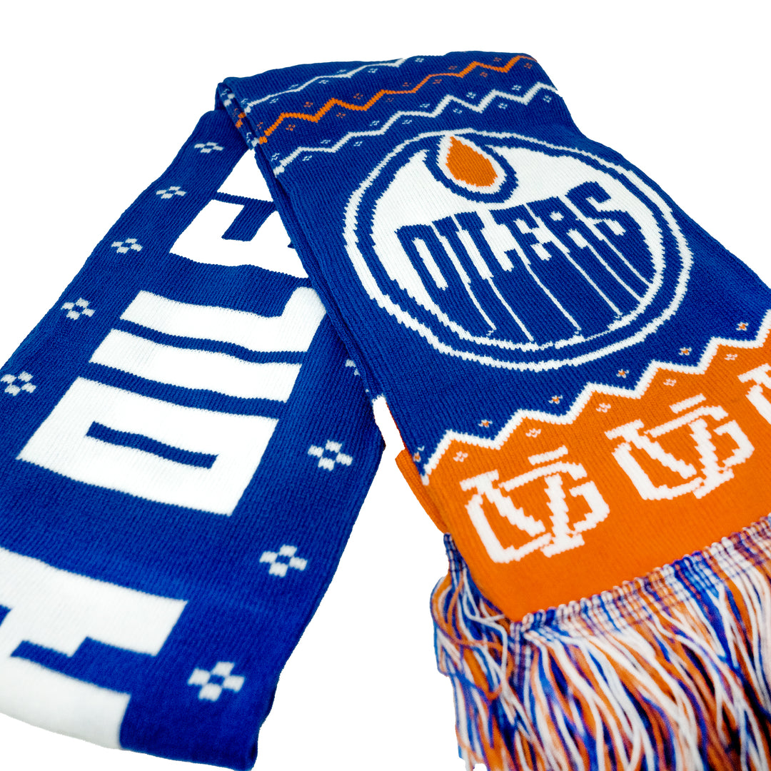 Edmonton Oilers Violent Gentlemen 2024 Christmas Holiday Blue Scarf