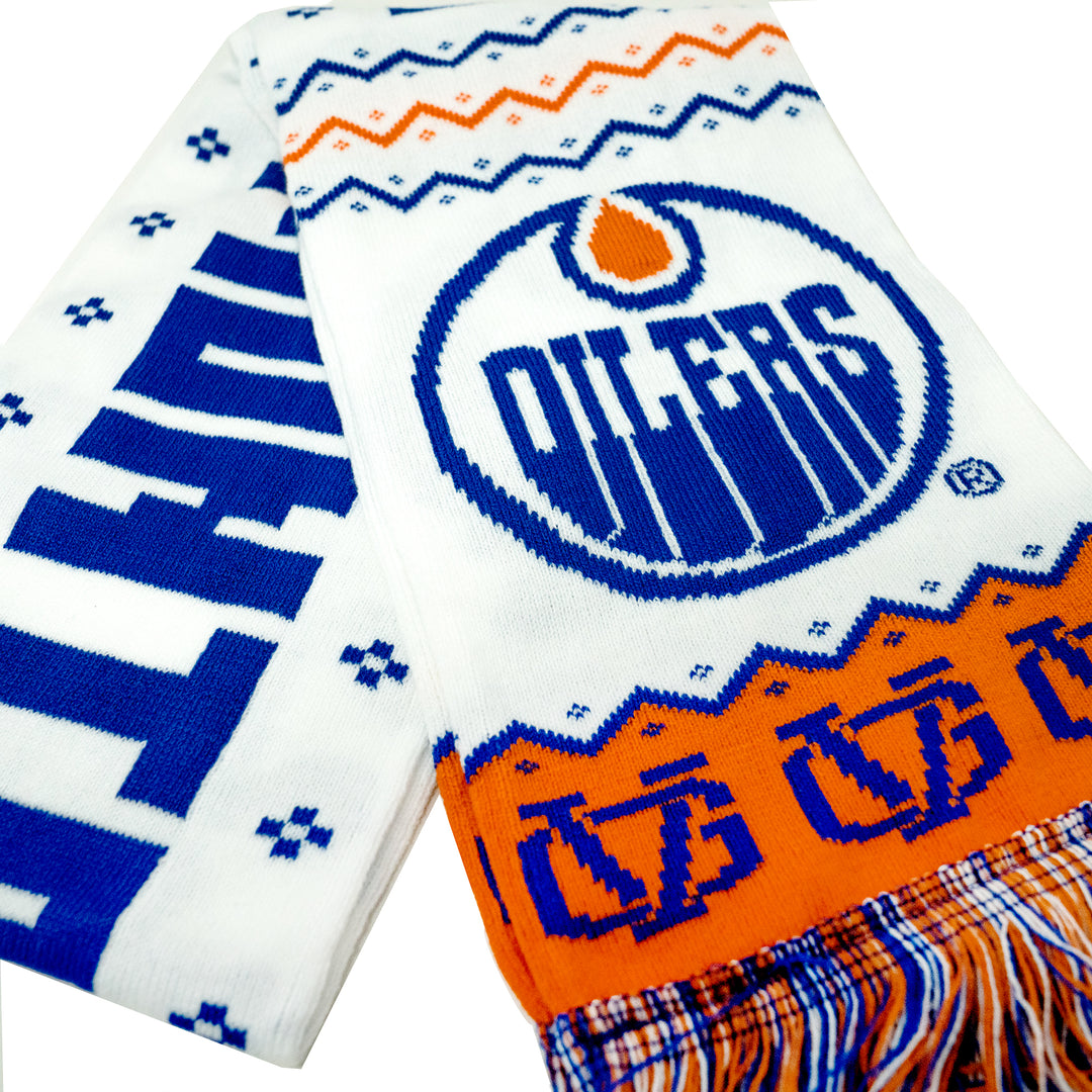 Edmonton Oilers Violent Gentlemen 2024 Christmas Holiday White Scarf