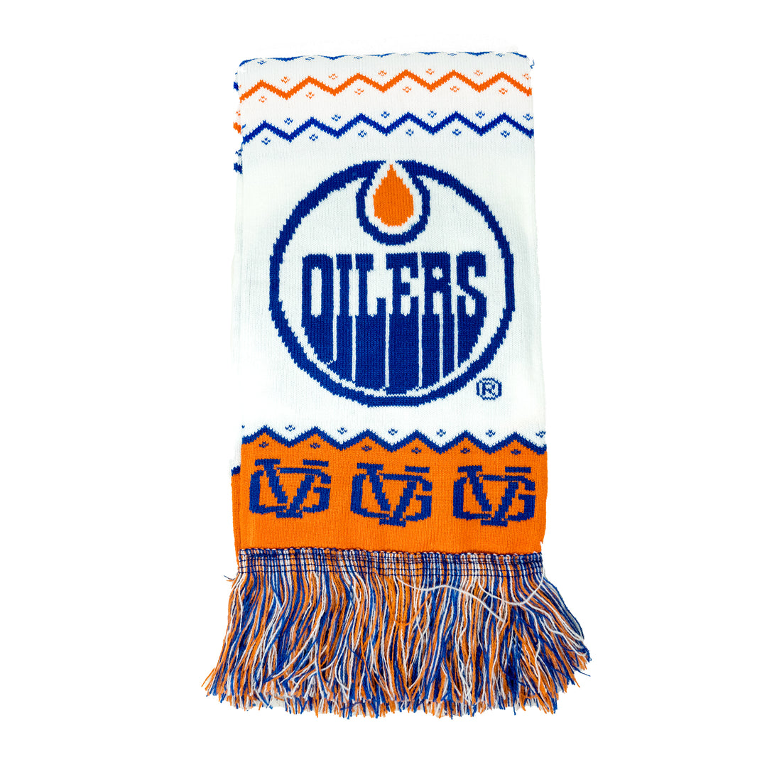 Edmonton Oilers Violent Gentlemen 2024 Christmas Holiday White Scarf