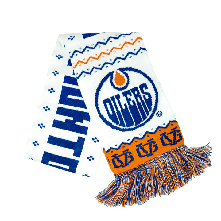 Edmonton Oilers Violent Gentlemen 2024 Christmas Holiday White Scarf