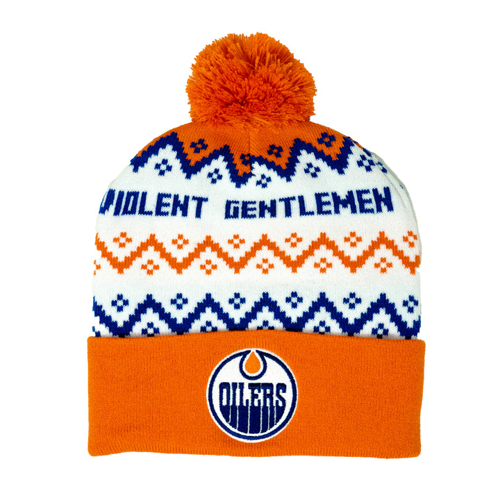 Edmonton Oilers Violent Gentlemen 2024 Christmas Holiday White Toque