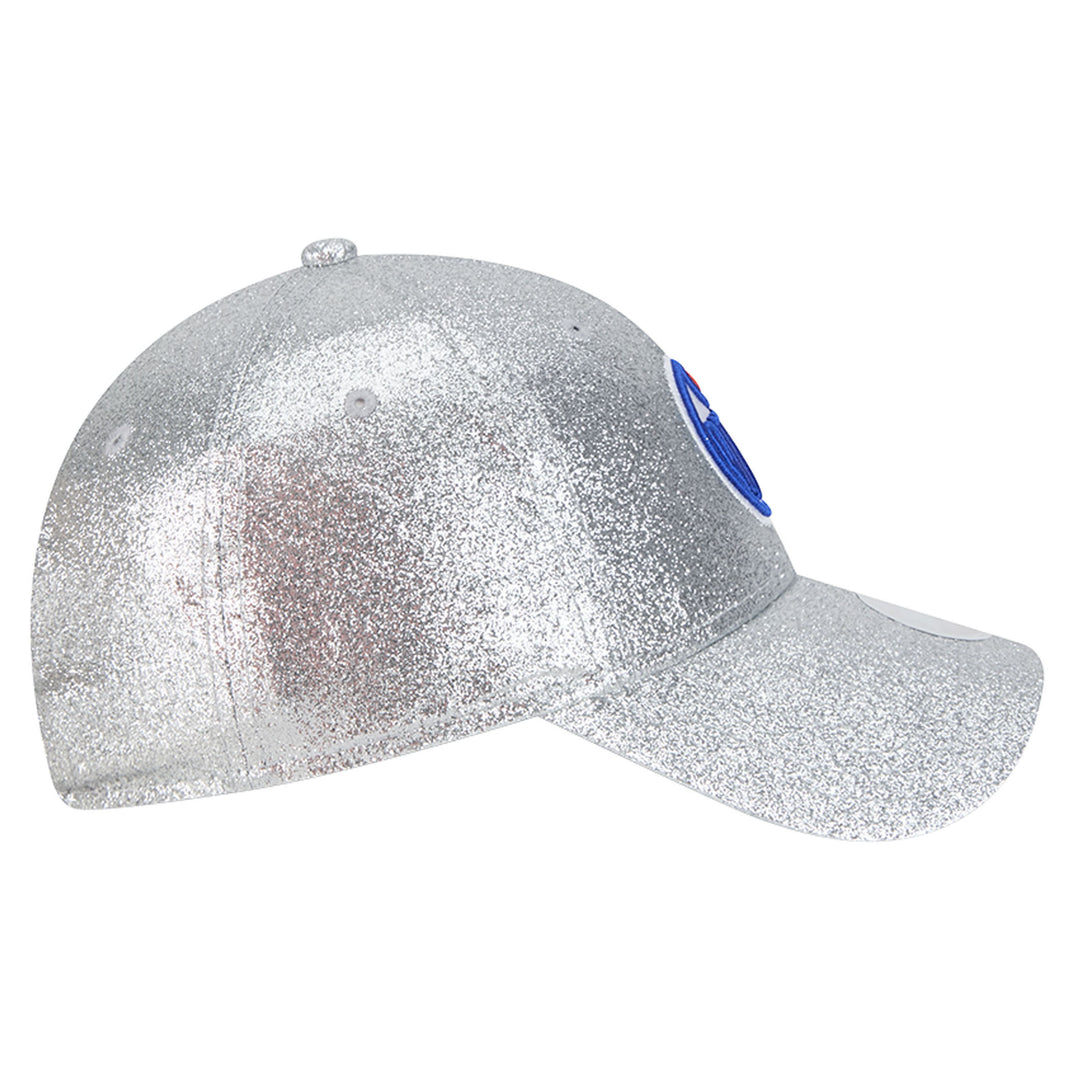 Edmonton Oilers Women's New Era Active Silver Sparkly 9FORTY Adjustable Hat