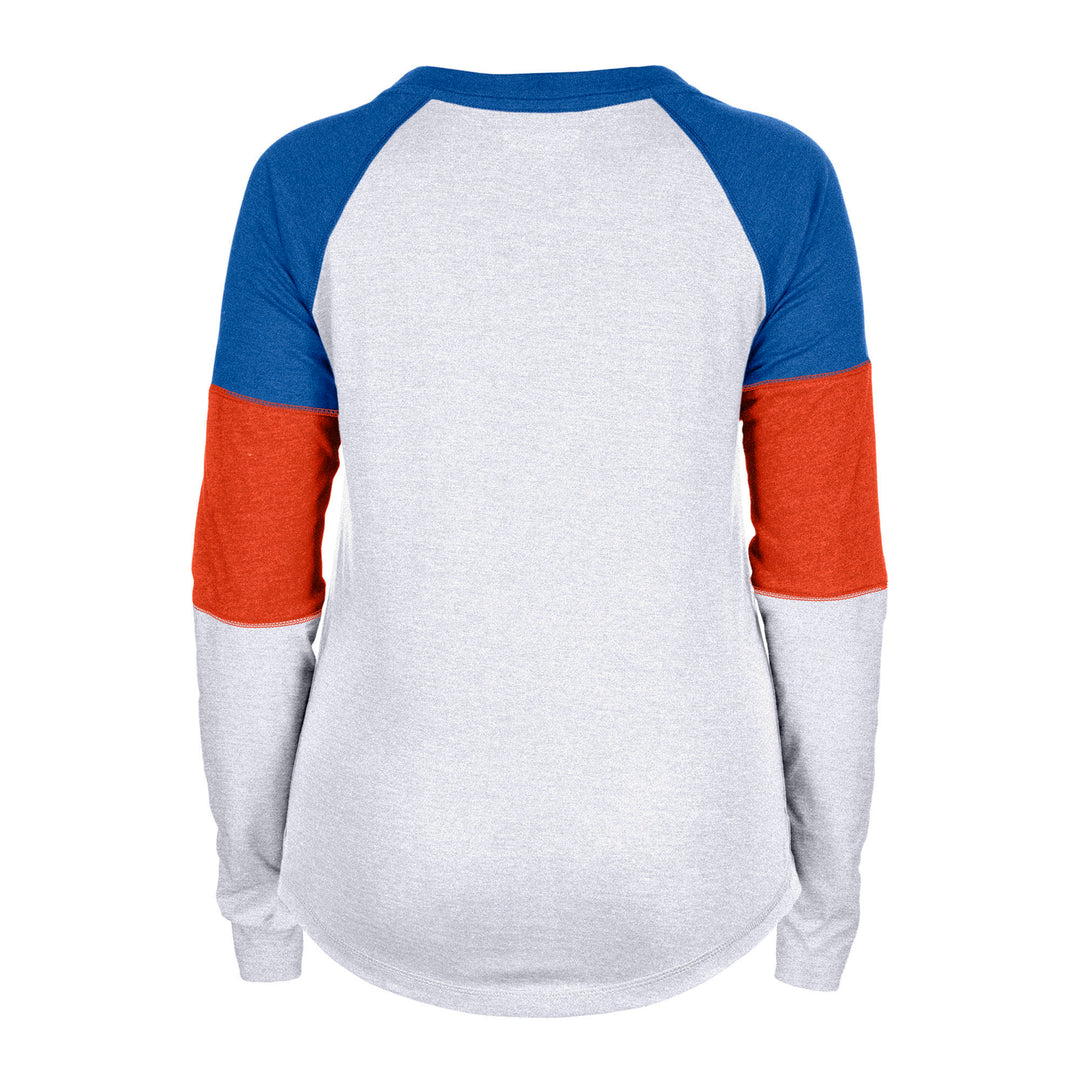 Edmonton Oilers Women's New Era Throwback White Long Sleeve T-Shirt