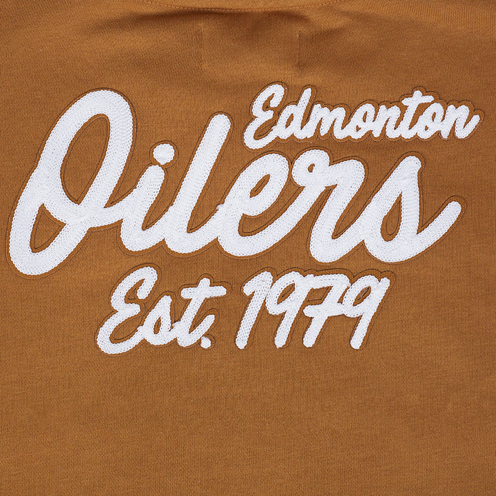 Edmonton Oilers Women's Pro Standard Paint the City Brown Crewneck Sweatshirt