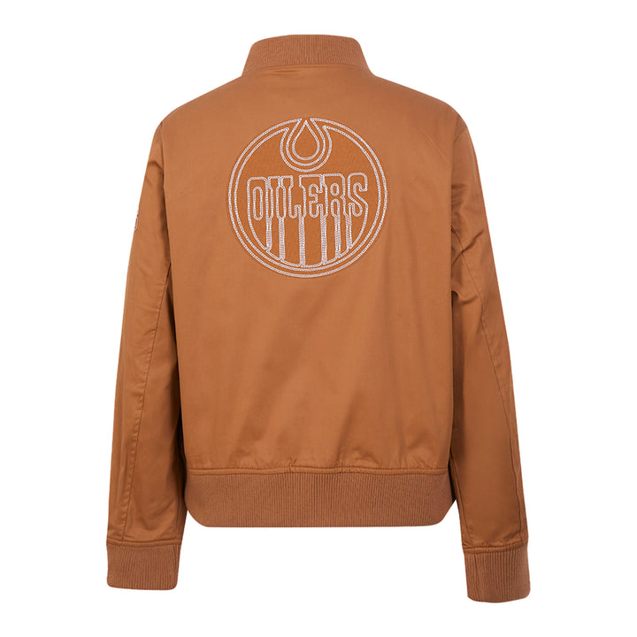 Edmonton Oilers Women's Pro Standard Paint the City Brown Twill Jacket