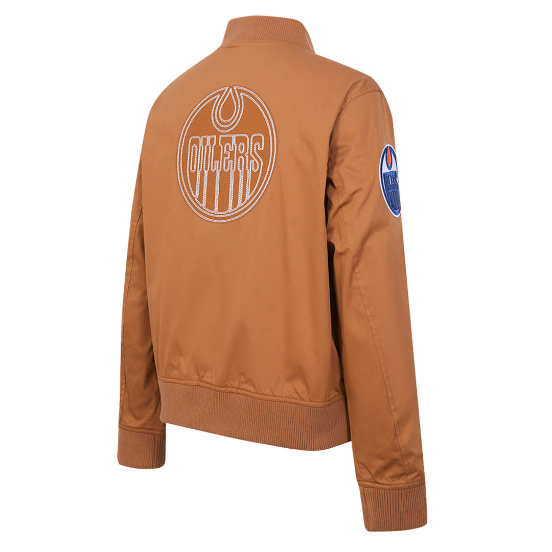 Edmonton Oilers Women's Pro Standard Paint the City Brown Twill Jacket