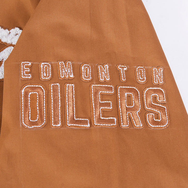 Edmonton Oilers Women's Pro Standard Paint the City Brown Twill Jacket