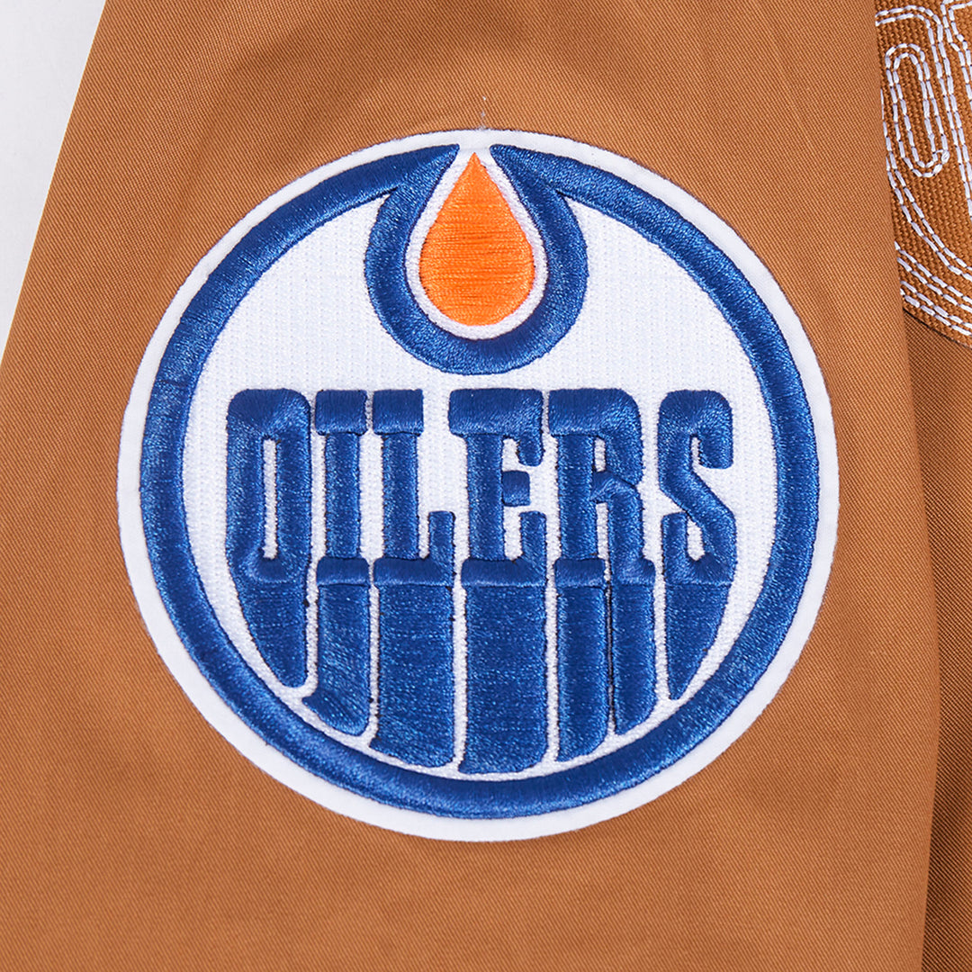 Edmonton Oilers Women's Pro Standard Paint the City Brown Twill Jacket