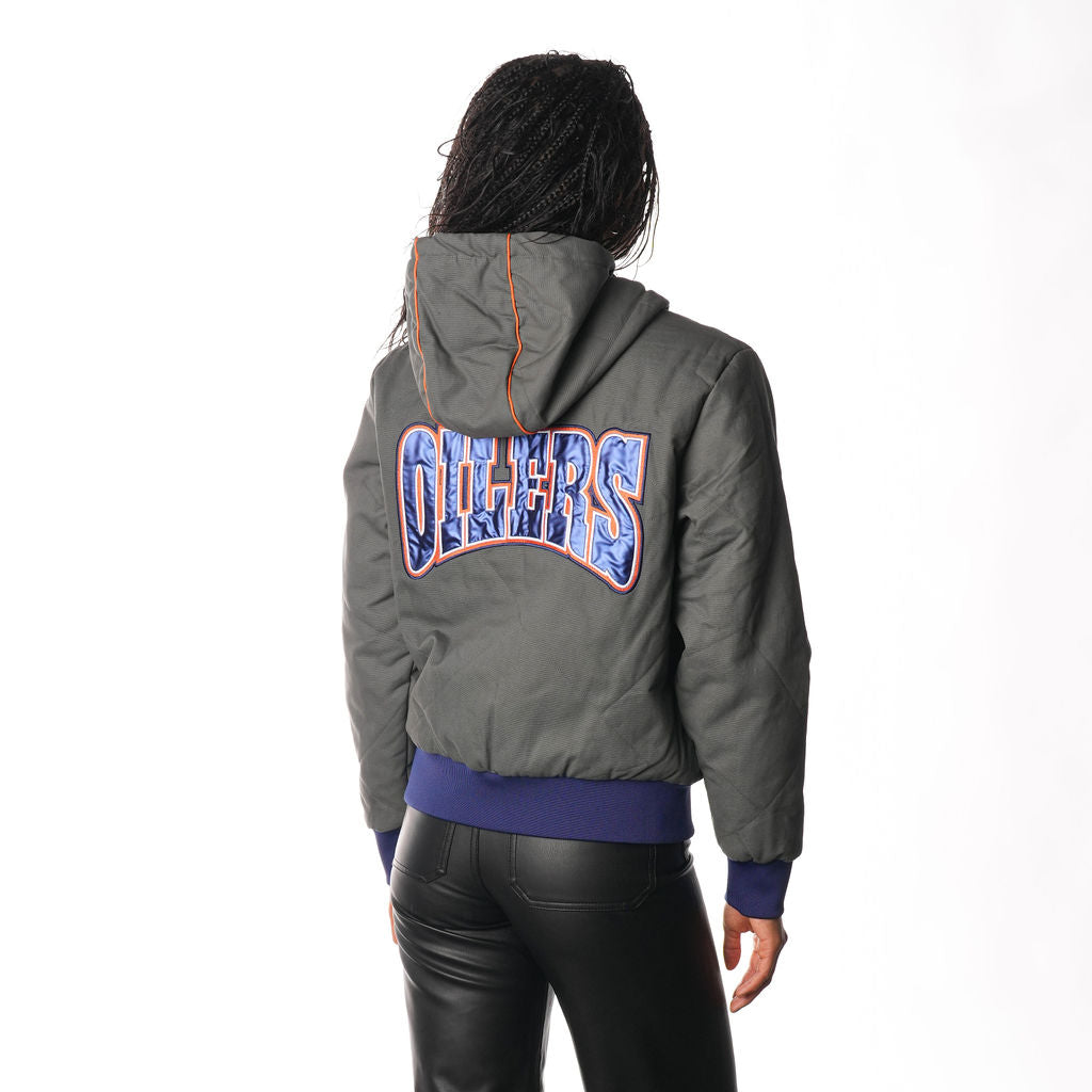 Edmonton Oilers Women's The Wild Collective Grey Quilted Jacket