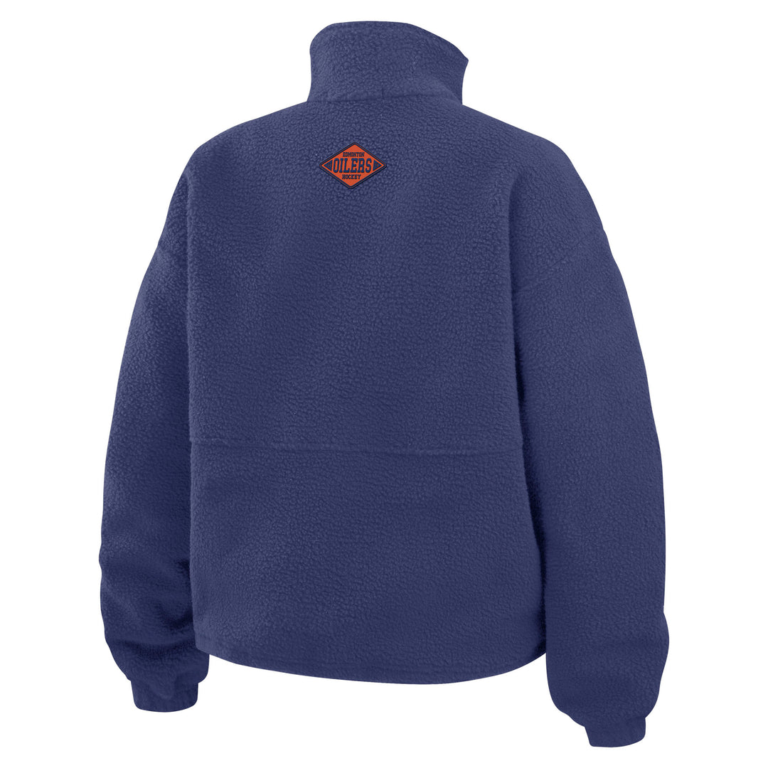 Edmonton Oilers Women's WEAR by Erin Andrews Blue Polar Fleece Half-Zip Sweatshirt