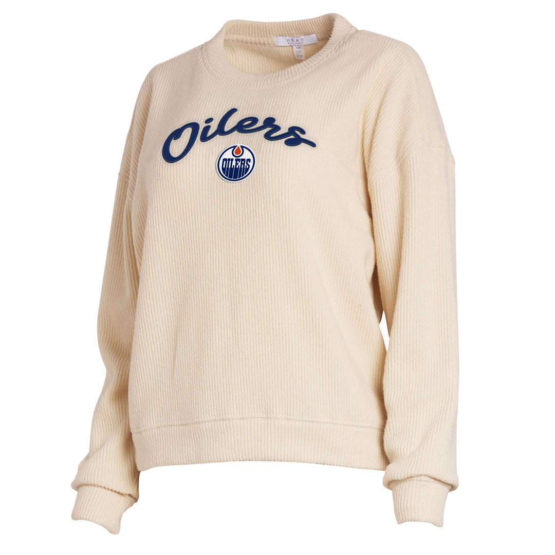 Edmonton Oilers Women's WEAR by Erin Andrews Ribbed Knit Cream Lounge Set