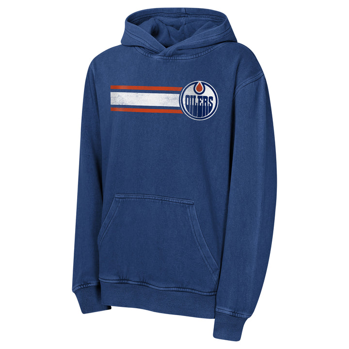 Edmonton Oilers Youth Outerstuff Blue Cross Fade Hoodie