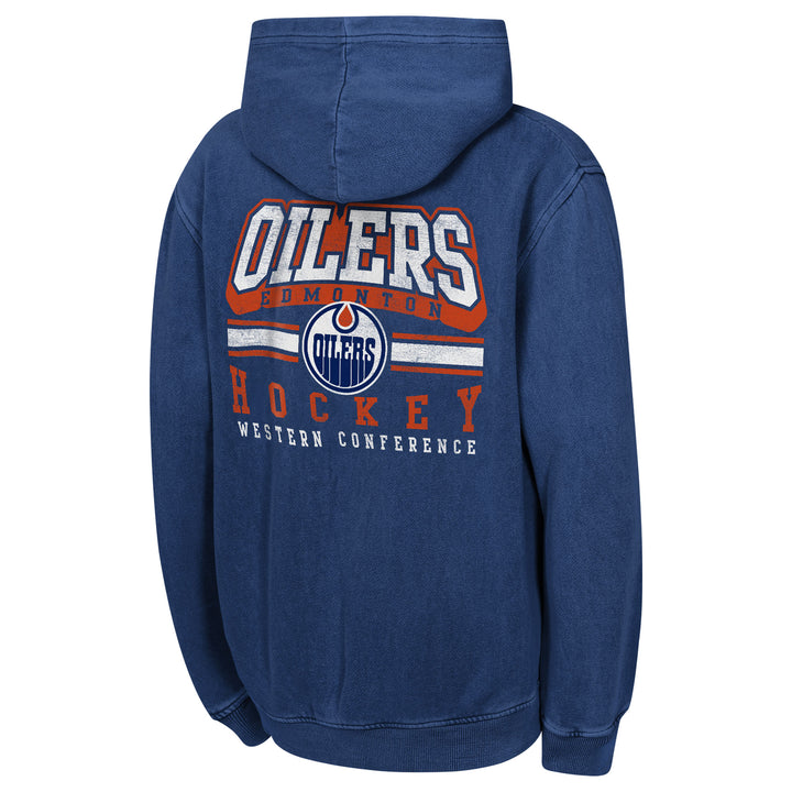 Edmonton Oilers Youth Outerstuff Blue Cross Fade Hoodie