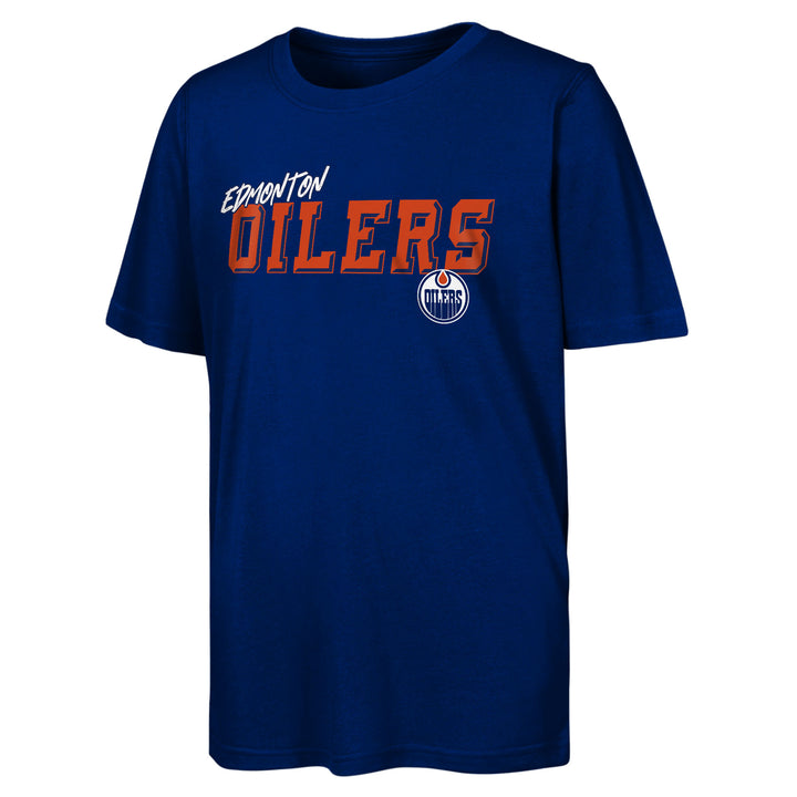 Edmonton Oilers Youth Outerstuff Blue Fast and Free T-Shirt