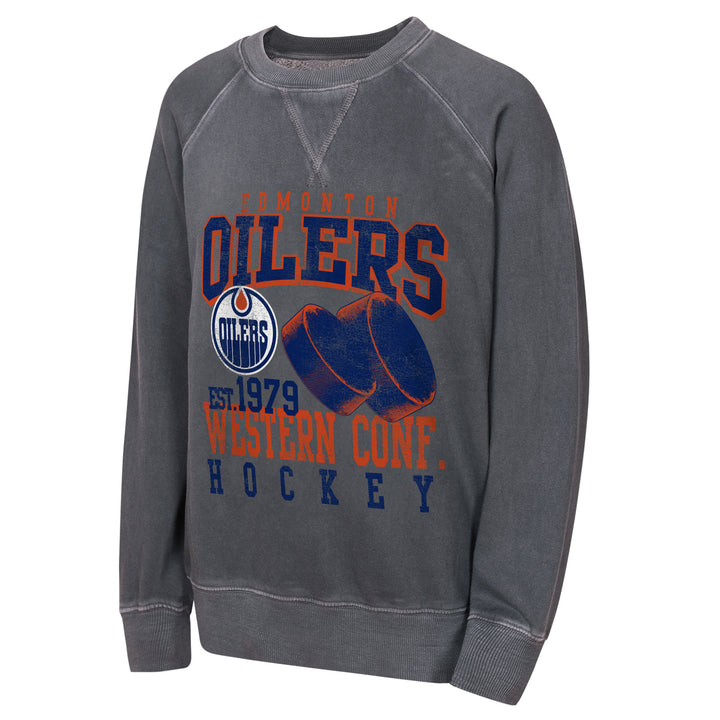 Edmonton Oilers Youth Outerstuff Grey Legendary Crewneck Sweatshirt