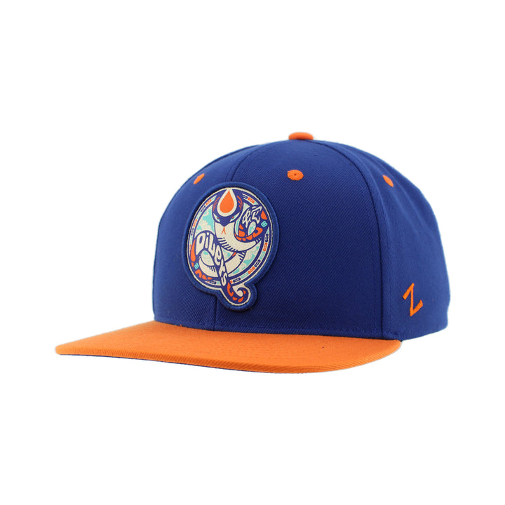 Edmonton Oilers Zephyr 2025 Lunar New Year "Year of the Snake" Blue & Orange Snapback Hat