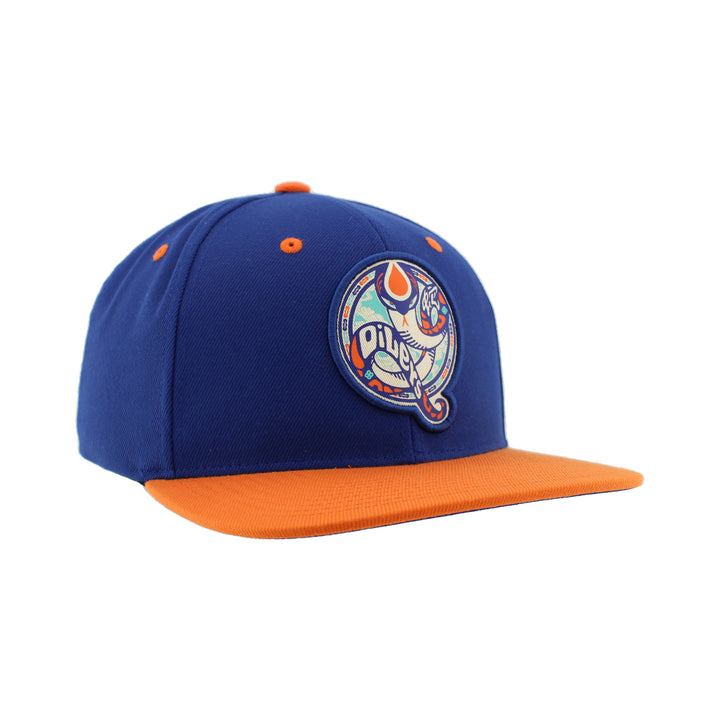 Edmonton Oilers Zephyr 2025 Lunar New Year "Year of the Snake" Blue & Orange Snapback Hat