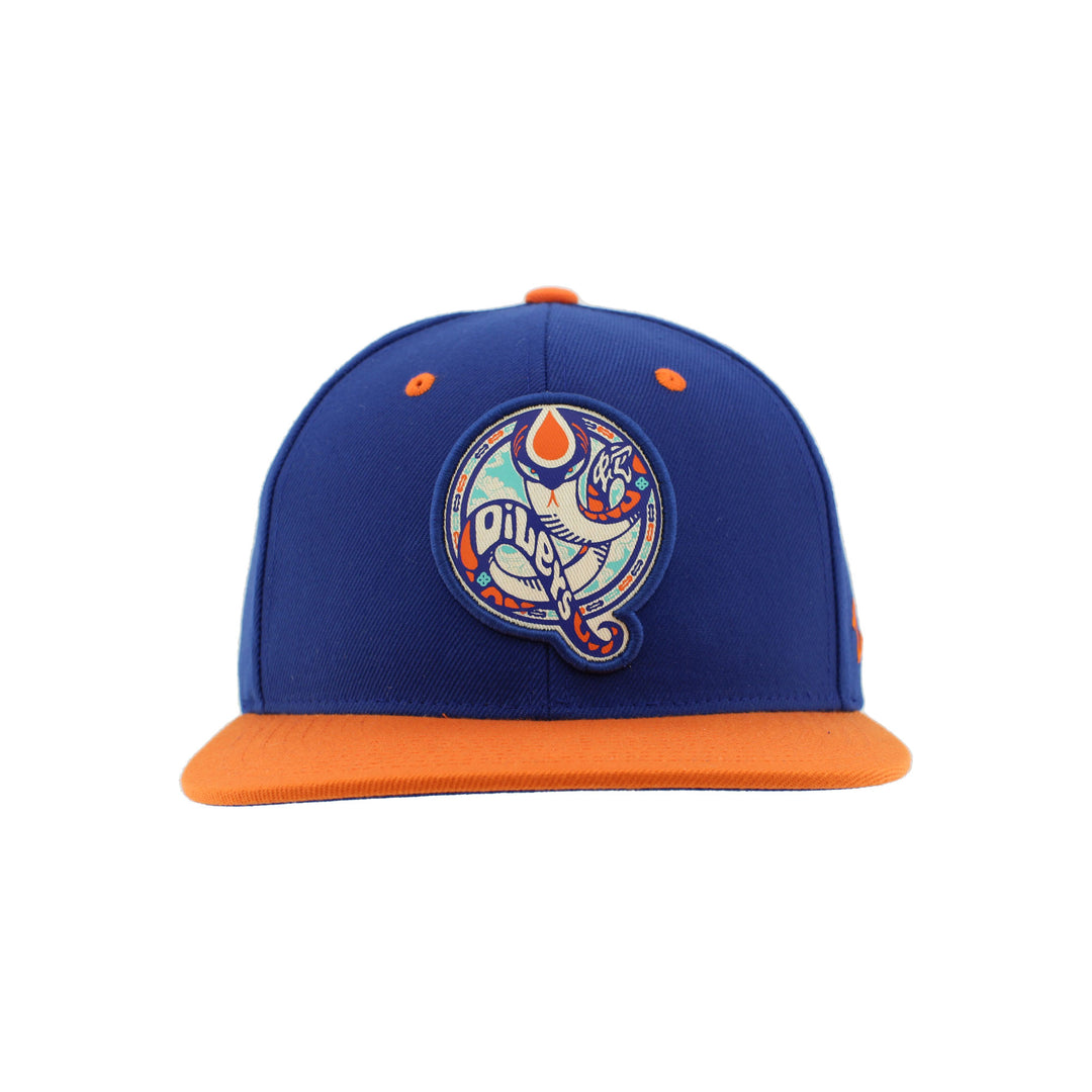 Edmonton Oilers Zephyr 2025 Lunar New Year "Year of the Snake" Blue & Orange Snapback Hat