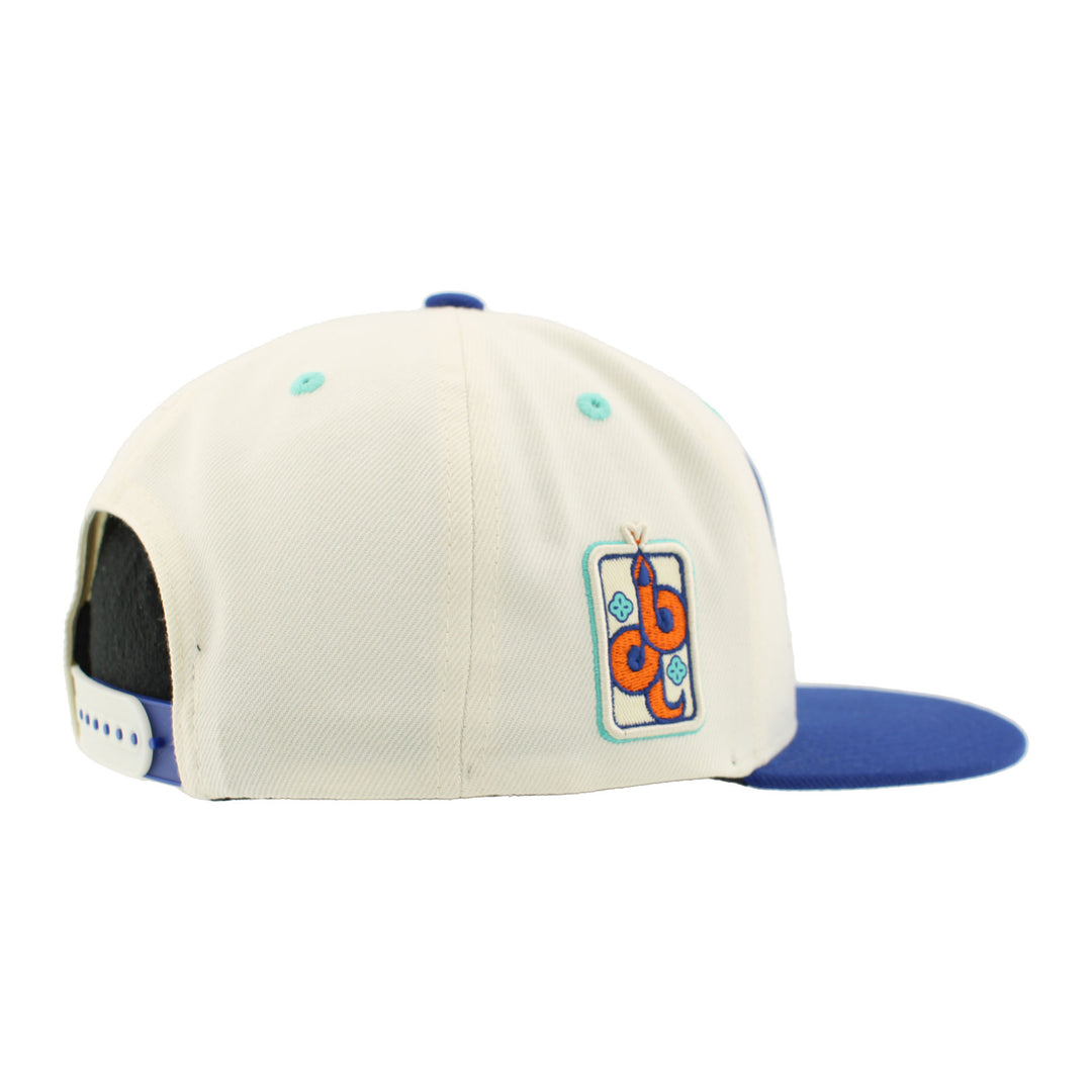 Edmonton Oilers Zephyr 2025 Lunar New Year "Year of the Snake" Cream & Blue Snapback Hat