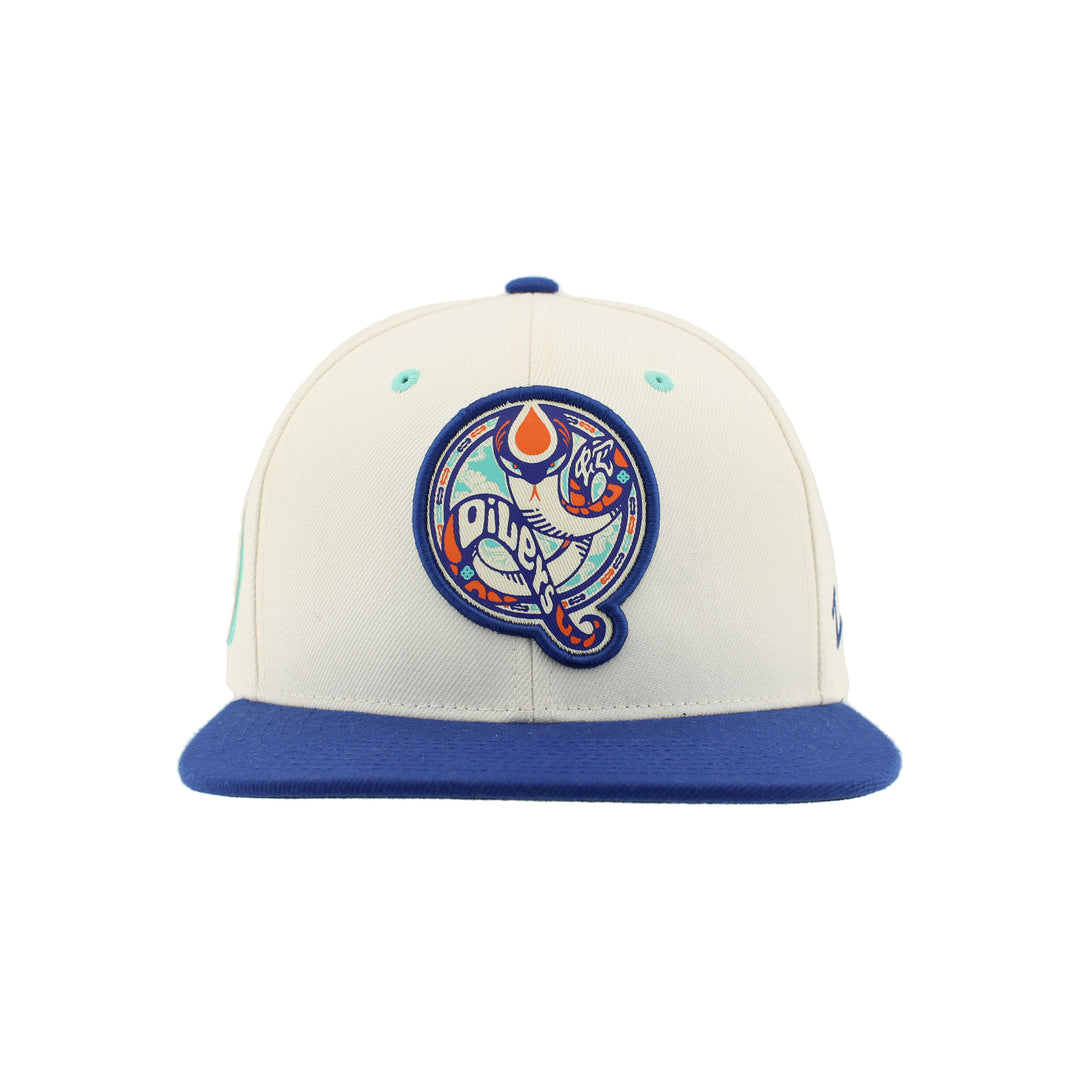 Edmonton Oilers Zephyr 2025 Lunar New Year "Year of the Snake" Cream & Blue Snapback Hat