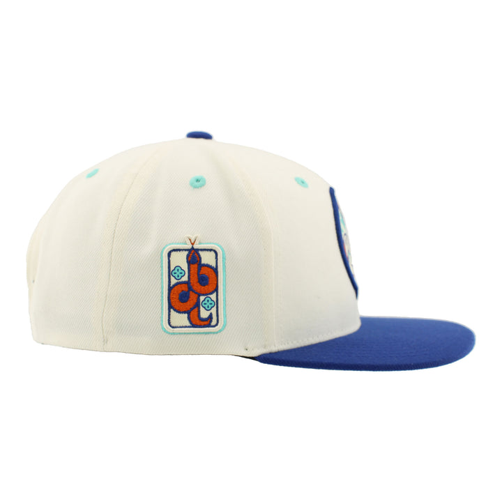 Edmonton Oilers Zephyr 2025 Lunar New Year "Year of the Snake" Cream & Blue Snapback Hat