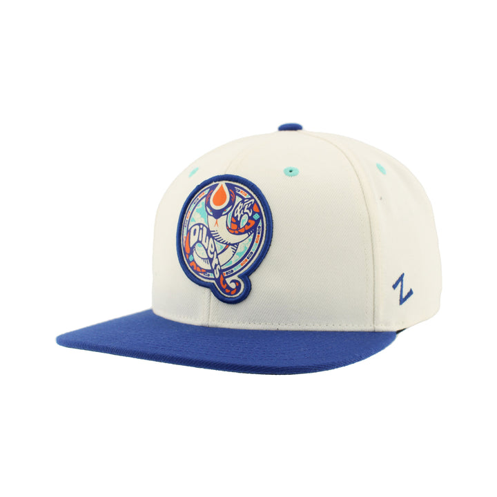 Edmonton Oilers Zephyr 2025 Lunar New Year "Year of the Snake" Cream & Blue Snapback Hat