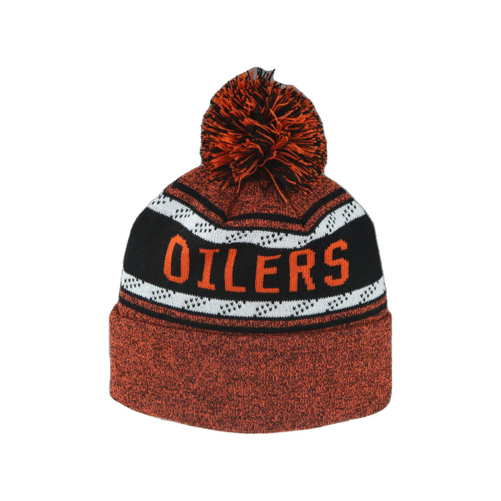 Edmonton Oilers Zephyr Black & Orange Blades Toque w/ Pom