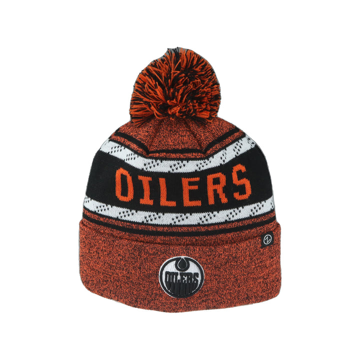 Edmonton Oilers Zephyr Black & Orange Blades Toque w/ Pom