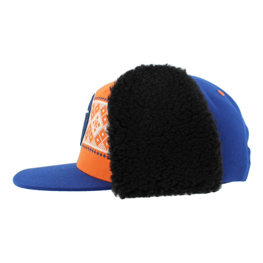 Edmonton Oilers Zephyr Blue and Orange Holiday Jingle 3D Earmuff Snapback Hat