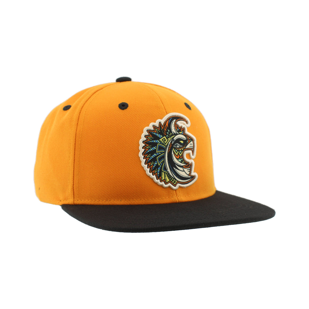 Edmonton Oilers Zephyr Dia de los Muertos (Day of the Dead) Orange Lynx Snapback Hat