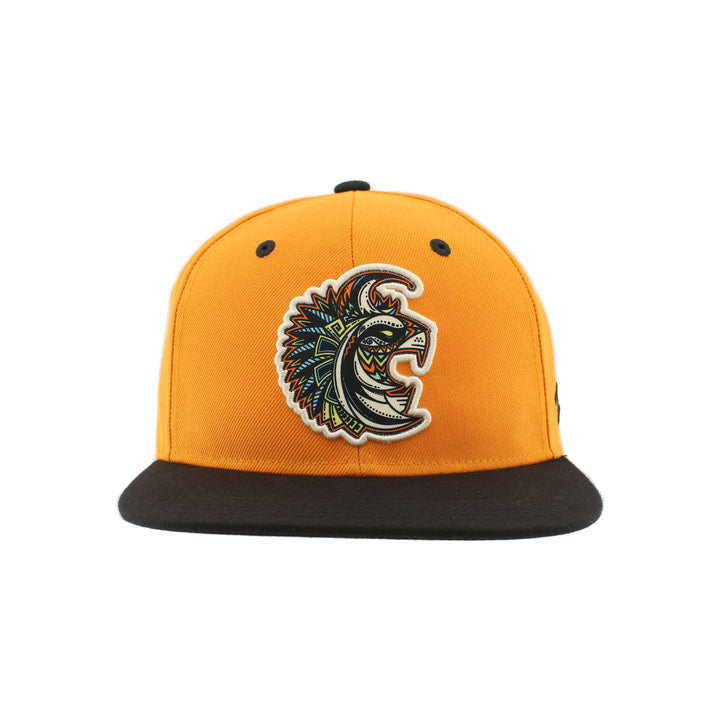 Edmonton Oilers Zephyr Dia de los Muertos (Day of the Dead) Orange Lynx Snapback Hat