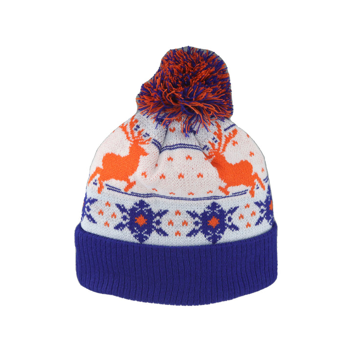 Edmonton Oilers Zephyr White Holiday Knit Toque w/ Pom