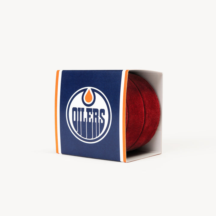 Edmonton Oilers Hillberg & Berk Orange Always On Sparkle Hoop Earrings