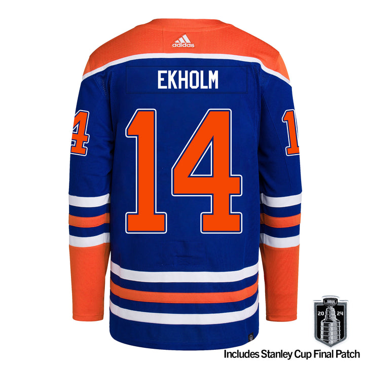 Mattias Ekholm Edmonton Oilers adidas Primegreen Authentic Royal Blue Home Jersey w/ STANLEY CUP FINAL PATCH