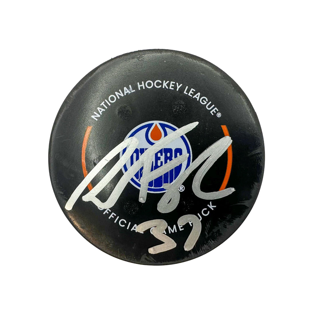 Warren Foegele Edmonton Oilers Autographed Goal Puck - Mar. 13/2024 vs Washington Capitals #24536