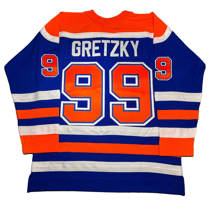 Wayne Gretzky Edmonton Oilers Mitchell & Ness 1986-87 Blue Line Retro Royal Jersey