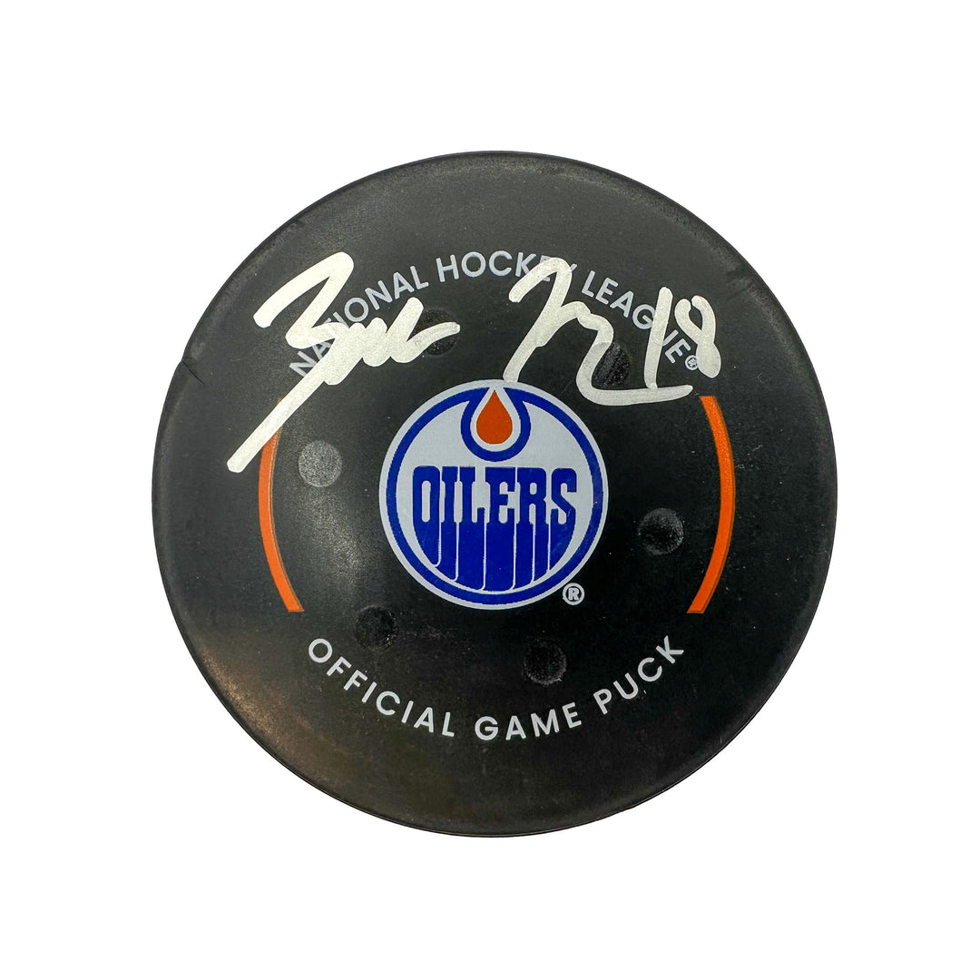 Zach Hyman Edmonton Oilers Autographed Goal Puck - Nov. 13/2023 vs New York Islanders #24178