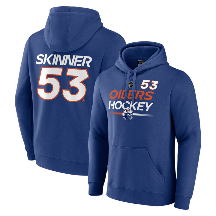 Jeff Skinner Edmonton Oilers 2024-25 Fanatics Authentic Pro Blue Name & Number Hoodie