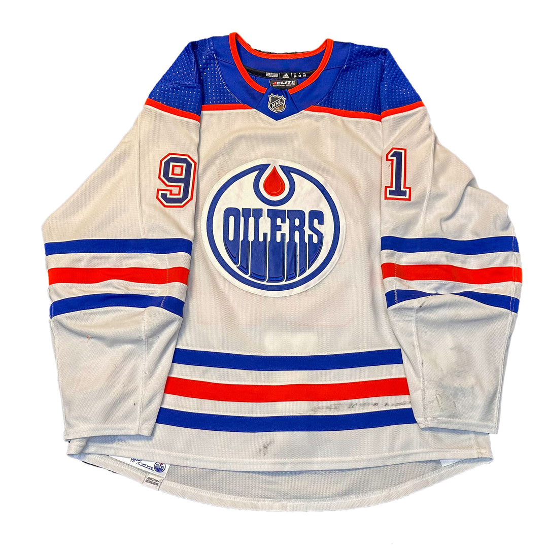 Evander Kane Edmonton Oilers Game Worn Jersey - 2023-24 White Set #3 - B00502