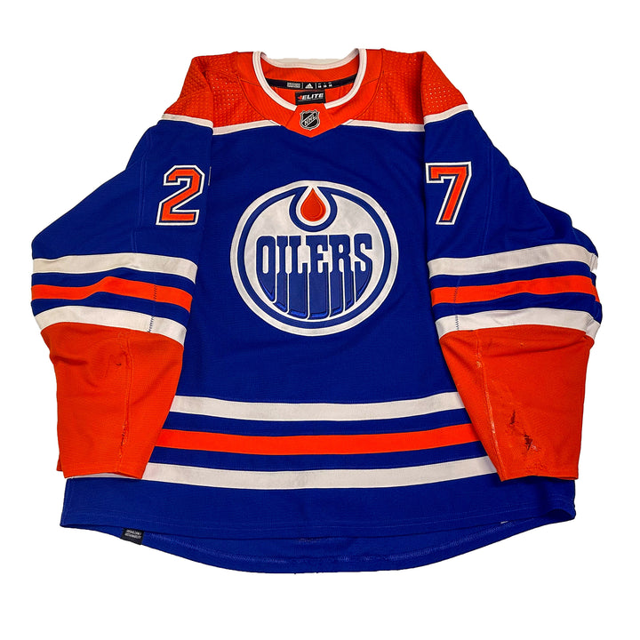 Brett Kulak Edmonton Oilers Game Worn Jersey - 2023-24 Royal Blue Set #3 - B00443