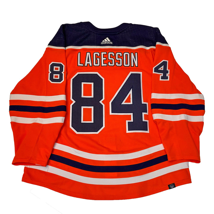 William Lagesson Edmonton Oilers Game Worn Jersey - 2021-22 Orange Set #1 - U05784